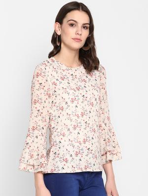 bell sleeved floral top - 16404119 - Standard Image - 2