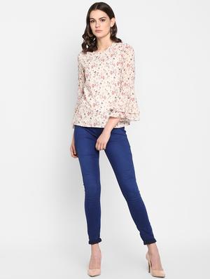 bell sleeved floral top - 16404119 - Standard Image - 4