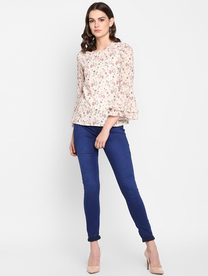 bell sleeved floral top - 16404119 - Zoom Image - 4