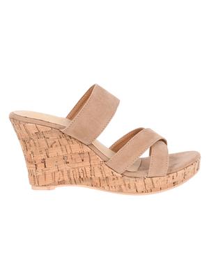 beige slip on wedges - 16404218 - Standard Image - 2