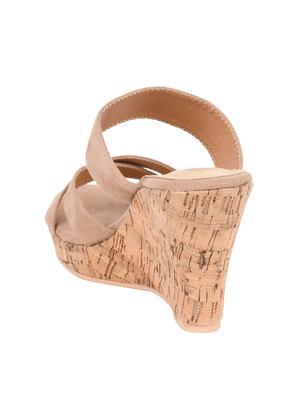 beige slip on wedges - 16404218 - Standard Image - 3