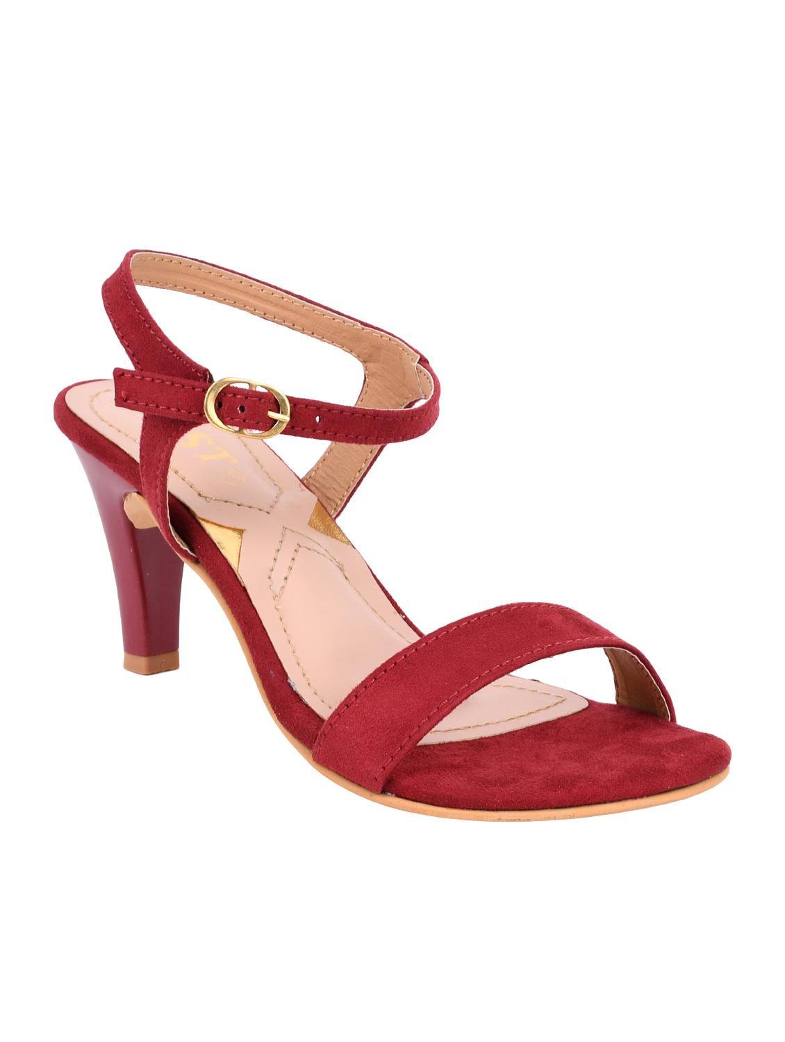 maroon ankle strap sandals - 16404270 - Zoom Image - 1