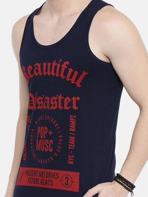 navy blue front print vest - 16405520 - Standard Image - 5