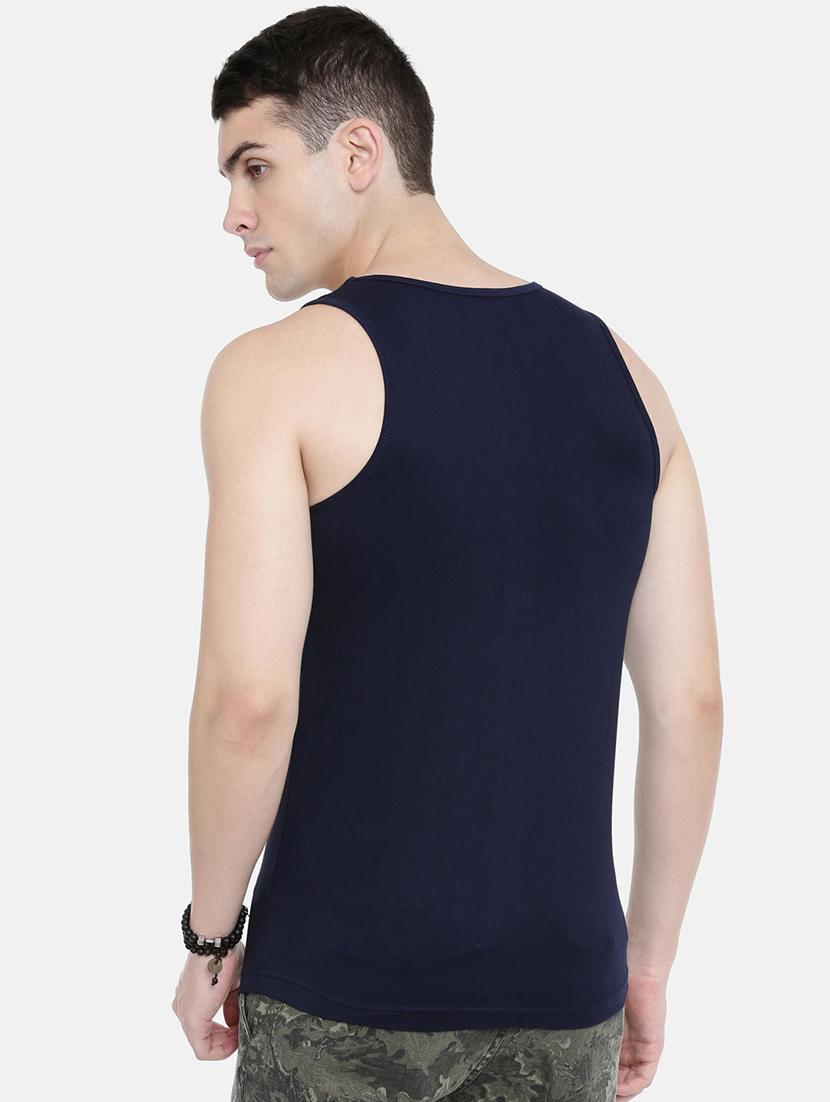 navy blue front print vest - 16405520 - Zoom Image - 3