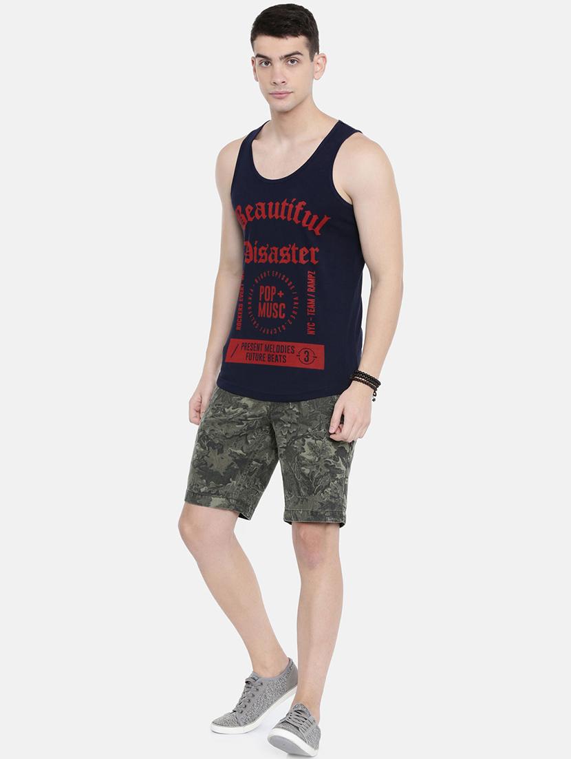 navy blue front print vest - 16405520 - Zoom Image - 4