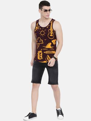 maroon front print vest - 16405535 - Standard Image - 4