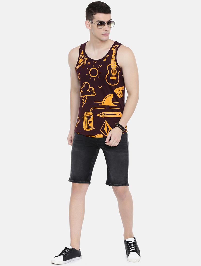 maroon front print vest - 16405535 - Zoom Image - 4