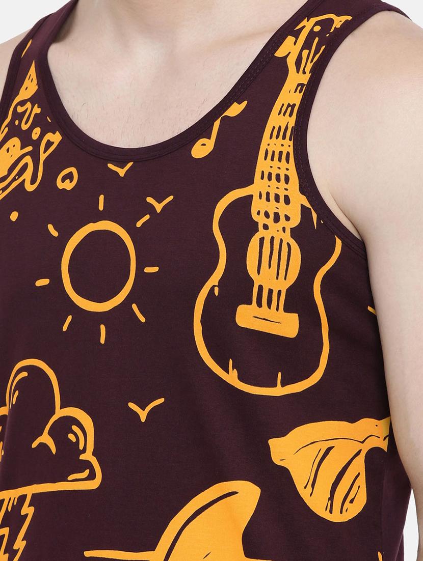 maroon front print vest - 16405535 - Zoom Image - 5