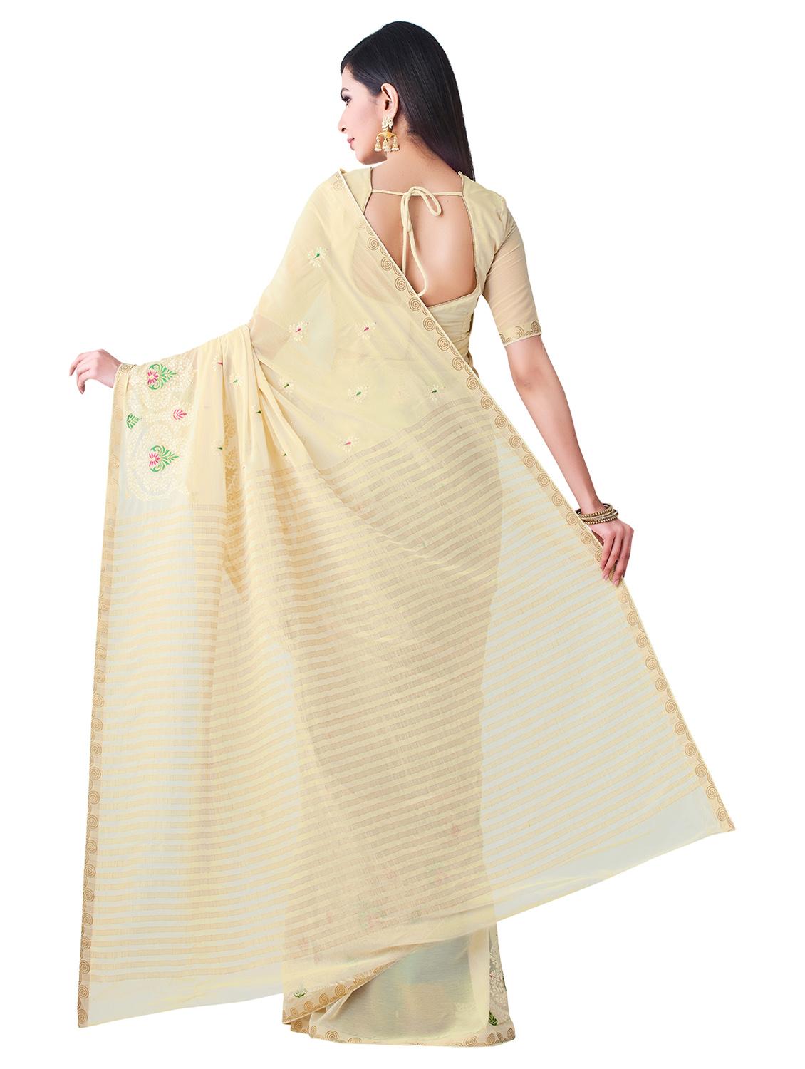embroidered banarasi saree with blouse - 16406344 - Zoom Image - 2