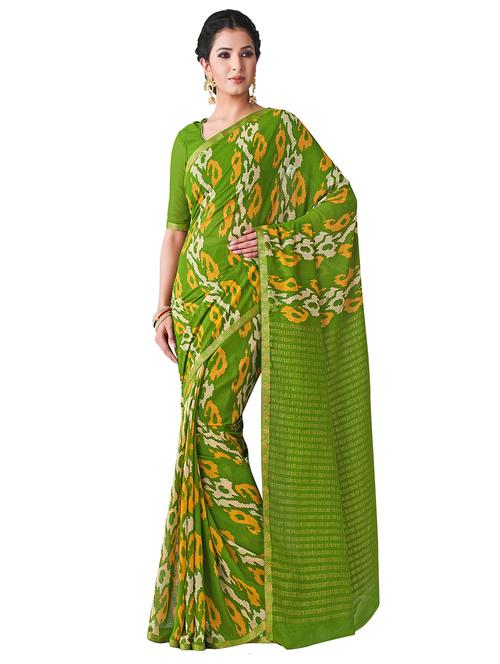 printed banarasi saree with blouse - 16406382 - Standard Image - 1