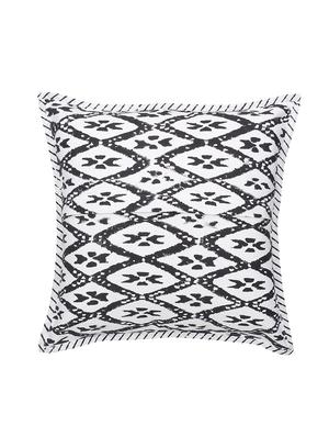 black and white block printed cushion cover 16x16 inches. set of 2 pcs - 16406538 - Standard Image - 3