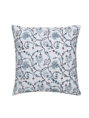 cotton white cushion cover with jaal block print 16x16 inches. set of 2 pcs - 16406539 - Standard Image - 3