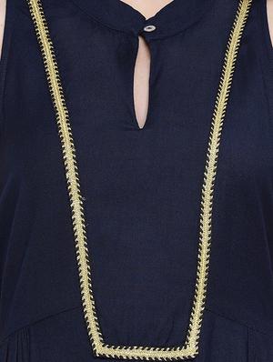 lace detail gathered a-line dress - 16406953 - Standard Image - 4
