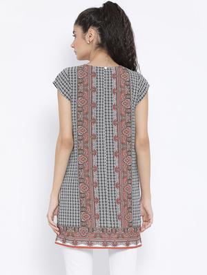 v-neck cap sleeved tunic - 16407016 - Standard Image - 3