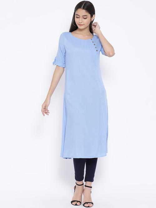 button detail pleated tunic - 16407023 - Standard Image - 1