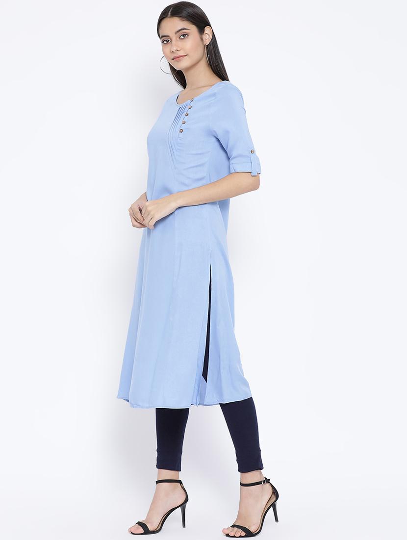button detail pleated tunic - 16407023 - Zoom Image - 2