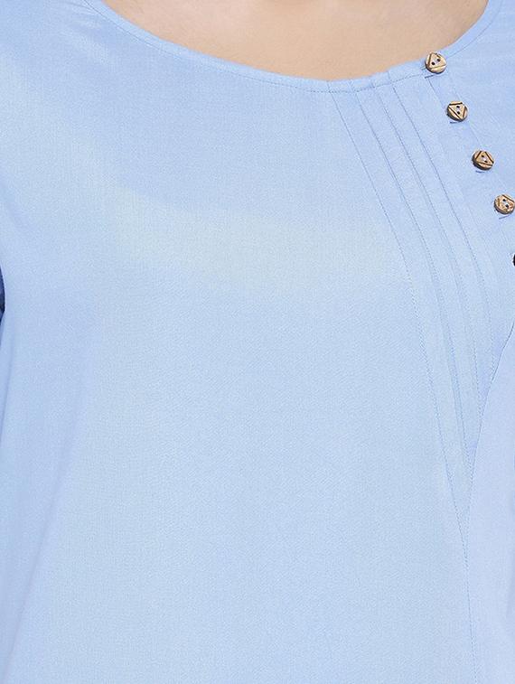 button detail pleated tunic - 16407023 - Zoom Image - 4