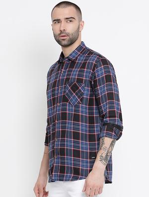 blue checkered casual shirt - 16407097 - Standard Image - 2