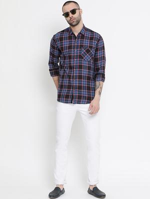 blue checkered casual shirt - 16407097 - Standard Image - 4