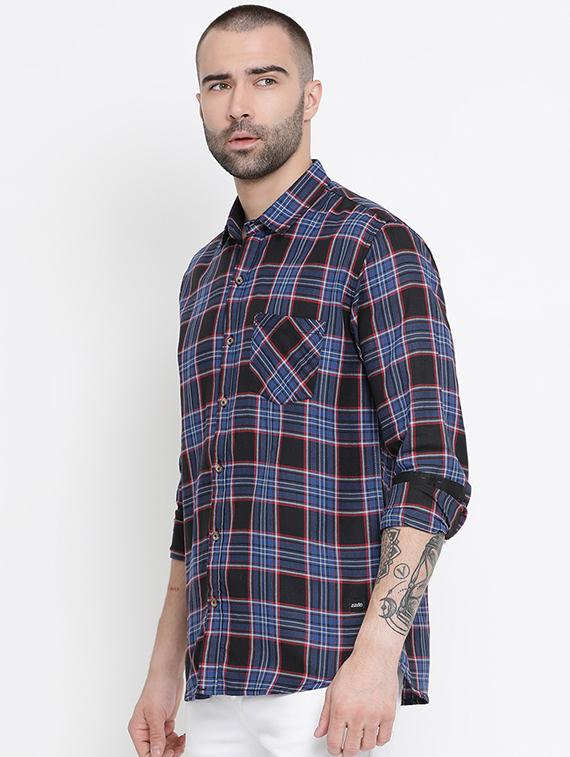blue checkered casual shirt - 16407097 - Zoom Image - 2