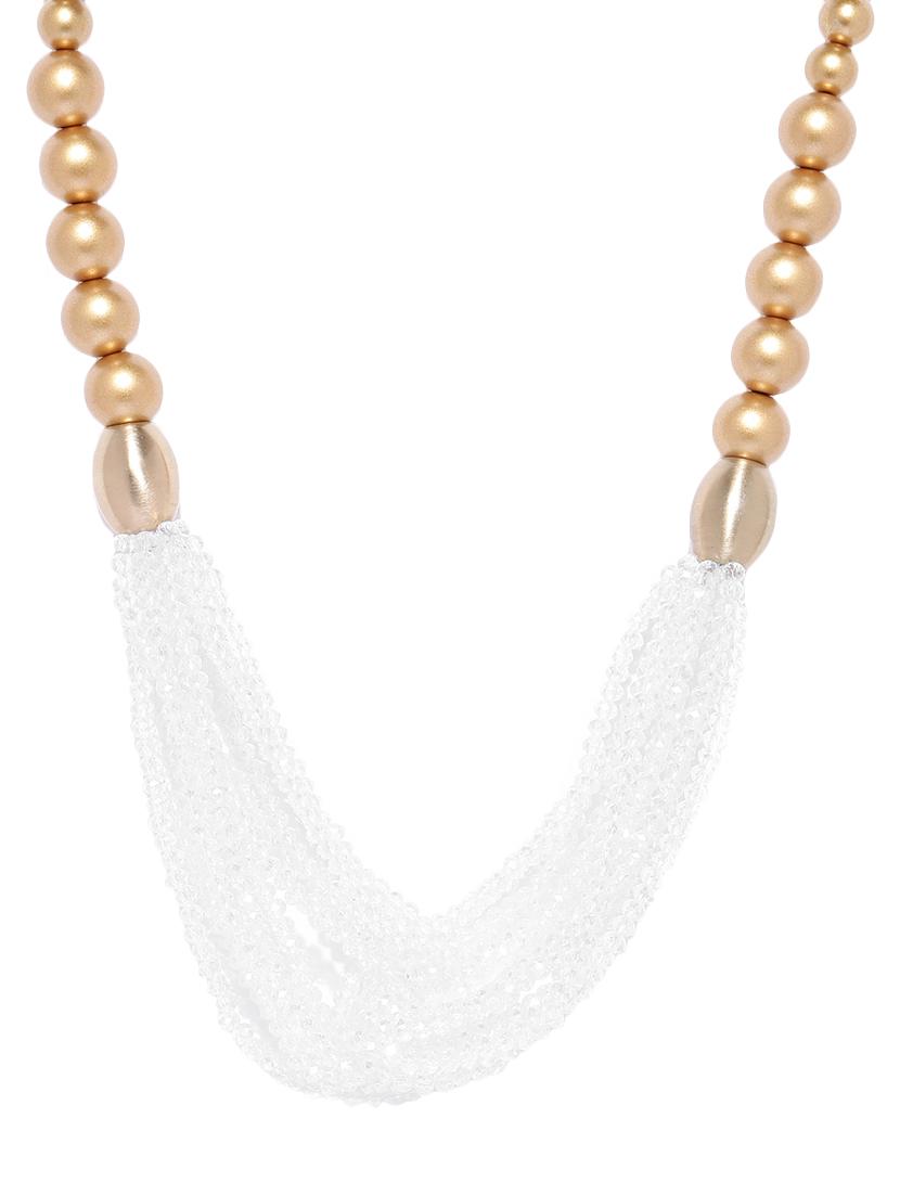 white metal short necklace - 16407163 - Zoom Image - 1