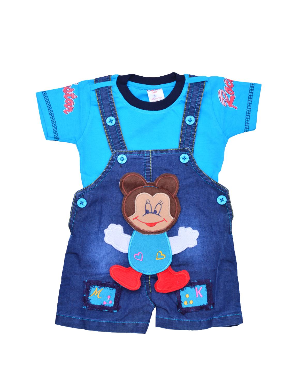 blue cotton dungree set - 16407316 - Zoom Image - 1