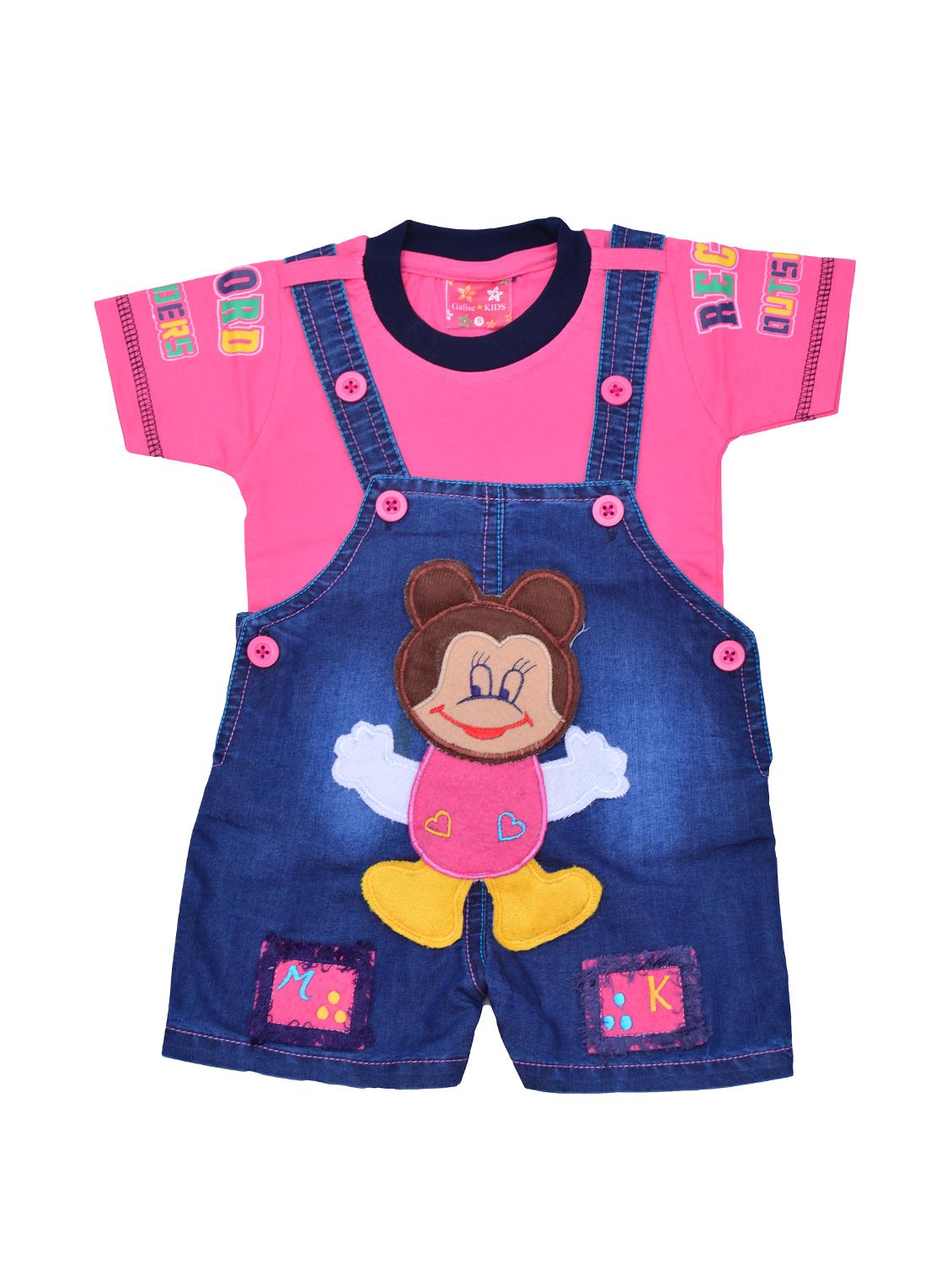 pink cotton dungree set - 16407317 - Zoom Image - 1