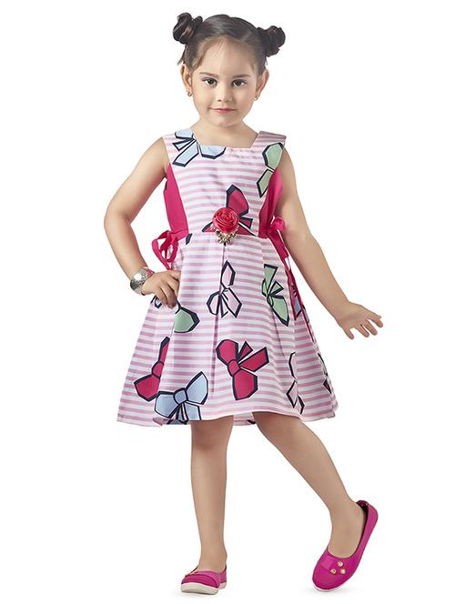 tie knot side bow patched frock - 16407471 - Standard Image - 1