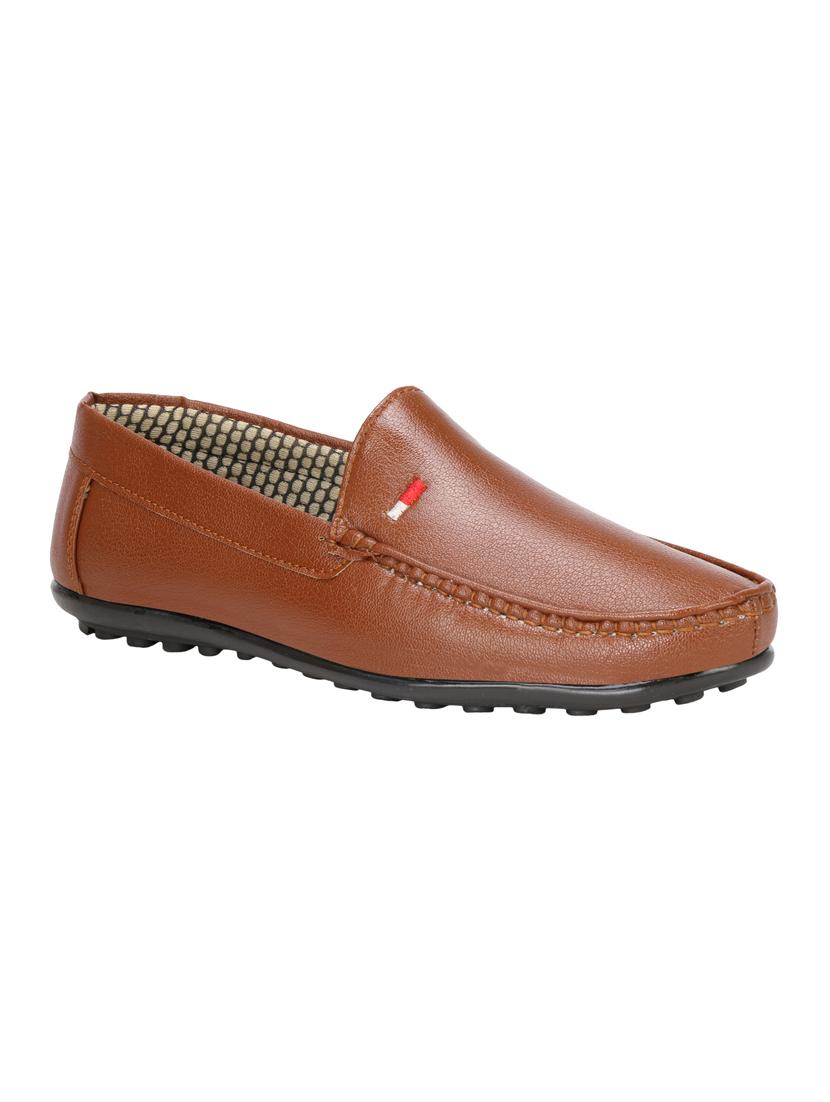 koxko tan leatherette slip on loafers - 16407637 - Zoom Image - 1