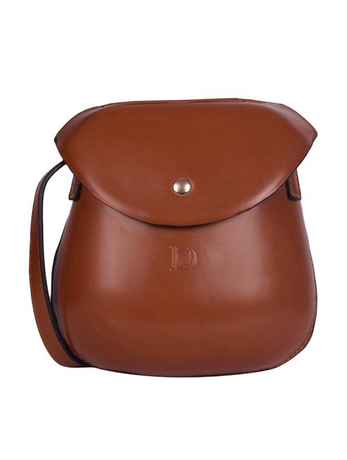 tan leatherette (pu) regular sling bag - 16407801 - Standard Image - 1
