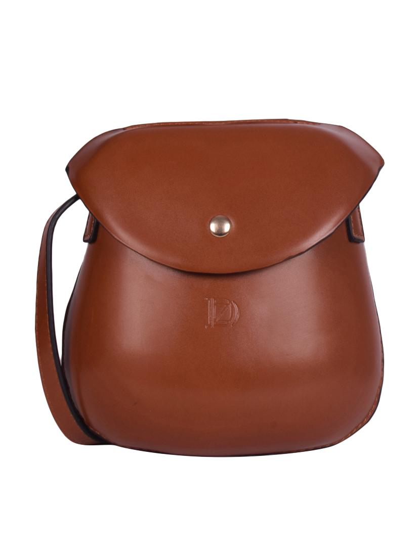 tan leatherette (pu) regular sling bag - 16407801 - Zoom Image - 1