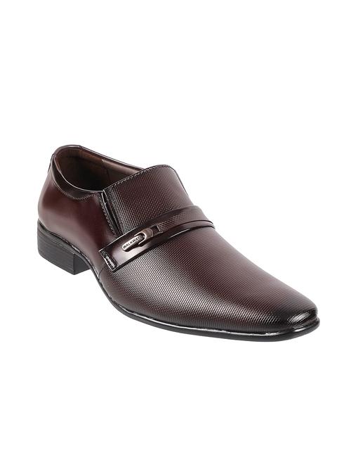 Walkway maroon leather slip ons - 16408583 - Standard Image - 1
