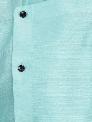 light blue dupion long kurta - 16408979 - Standard Image - 4