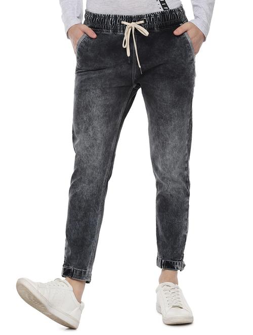 grey light washed denim jogger - 16409038 - Standard Image - 1