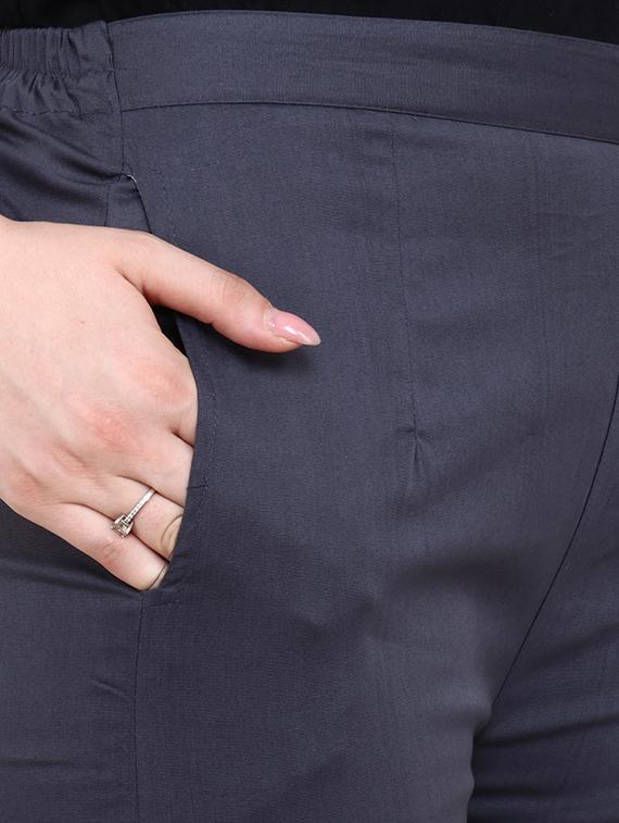 pocket detail flat front trousers - 16409337 - Zoom Image - 5