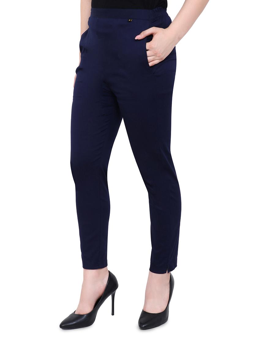 pocket detail flat front trousers - 16409342 - Zoom Image - 2
