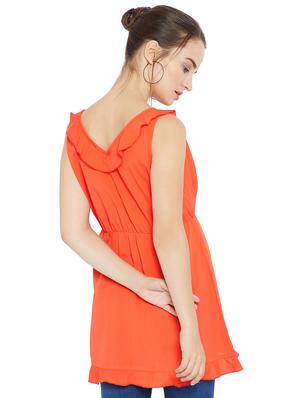 over lap neck ruffle detail top - 16409484 - Standard Image - 3