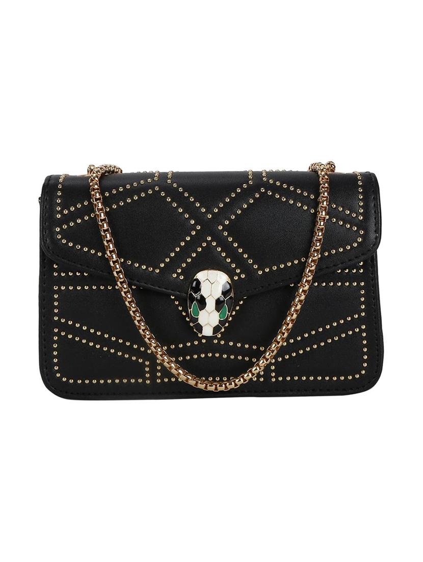 black leatherette (pu) regular sling bag - 16410423 - Zoom Image - 1