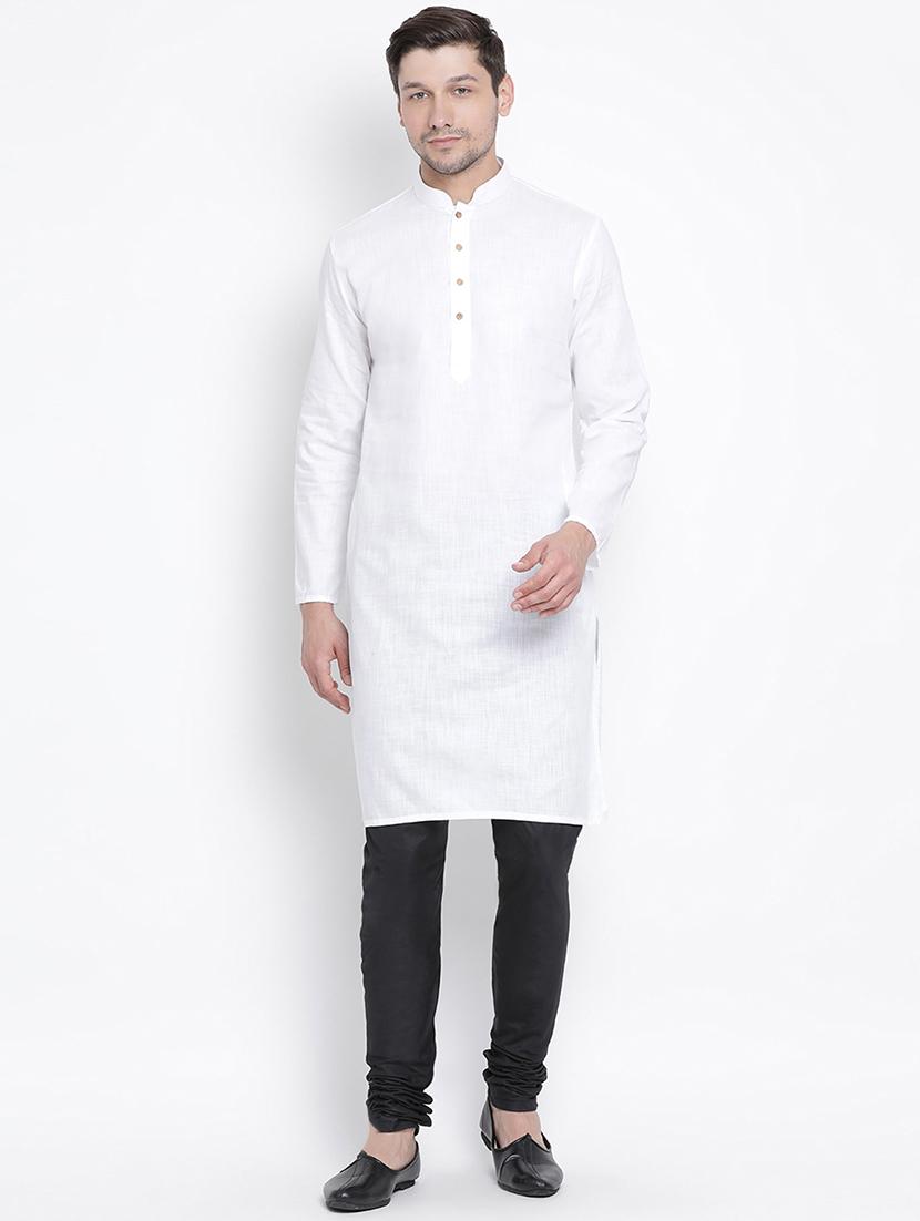 white solid kurta pyjama set - 16416551 - Zoom Image - 1
