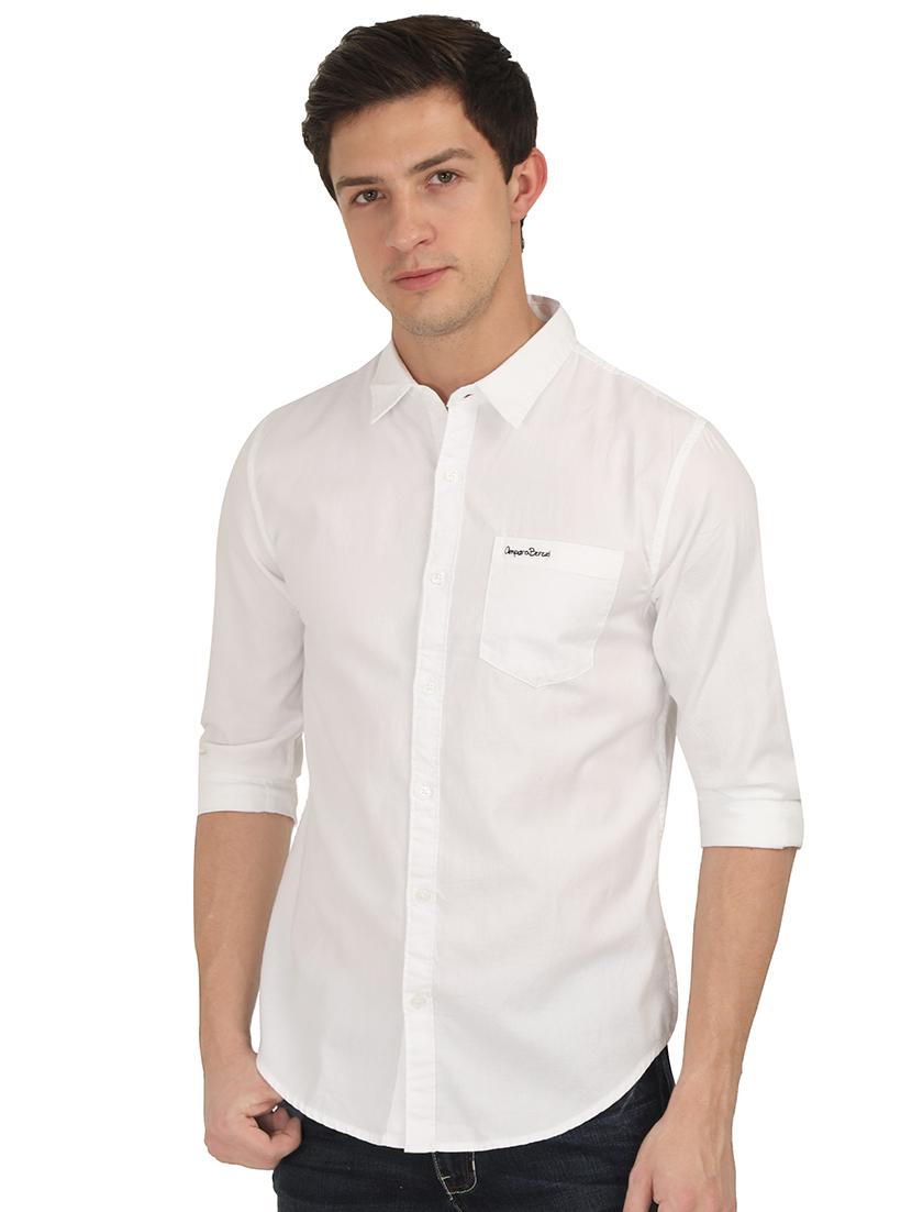 white solid casual shirt - 16416597 - Zoom Image - 1