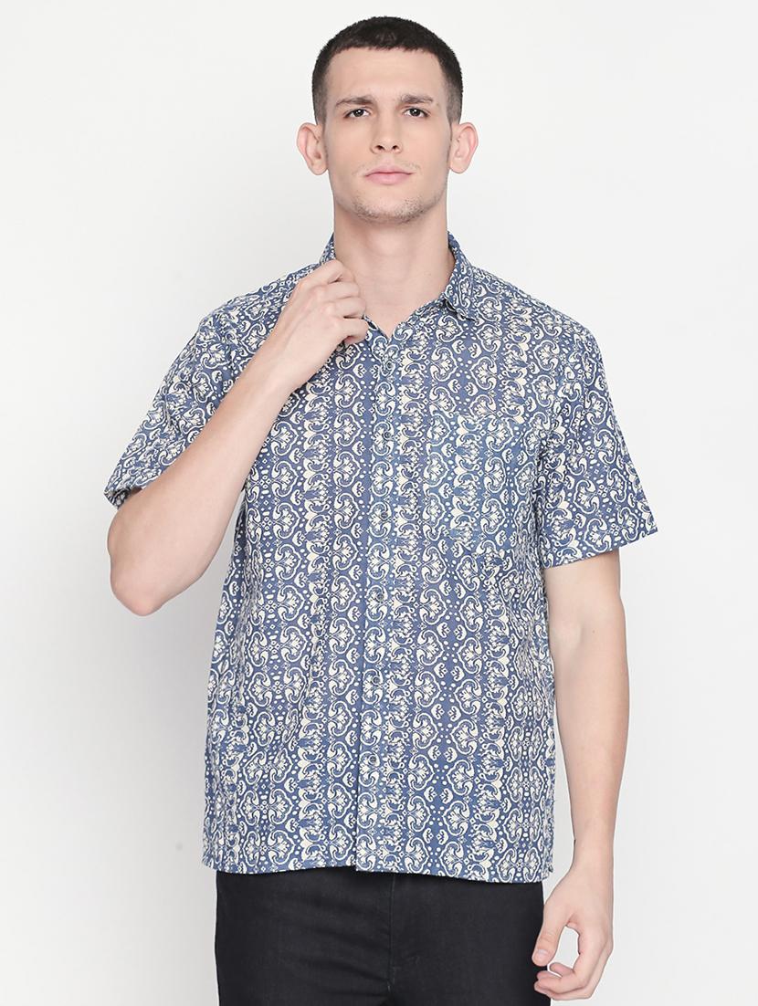 blue printed casual shirt - 16416833 - Zoom Image - 1