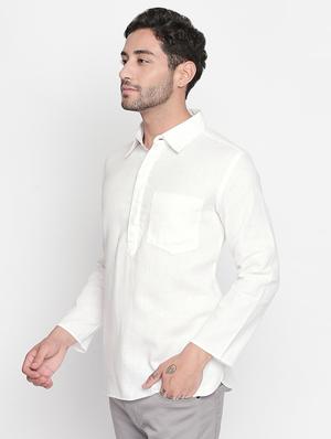 white solid short kurta - 16416860 - Standard Image - 2