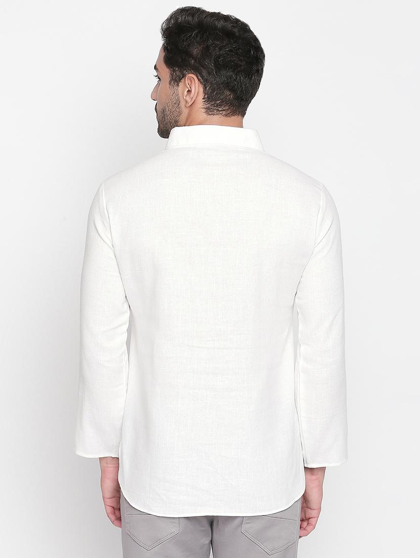 white solid short kurta - 16416860 - Zoom Image - 3
