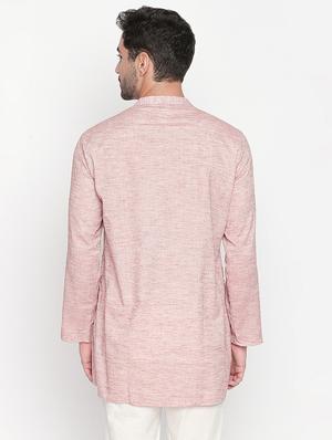 pink solid short kurta - 16416864 - Standard Image - 3