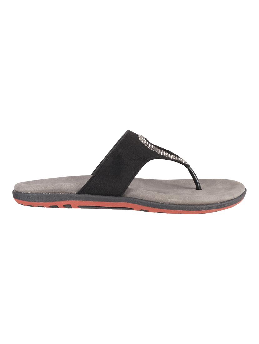 black suede toe separator sandals - 16417013 - Zoom Image - 2