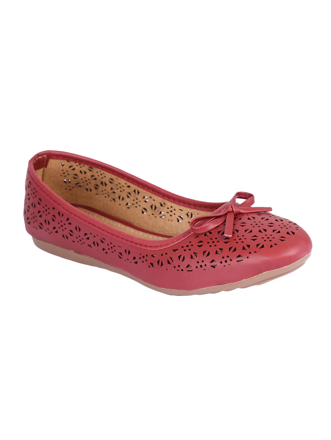 maroon slip on ballerinas - 16417442 - Zoom Image - 1