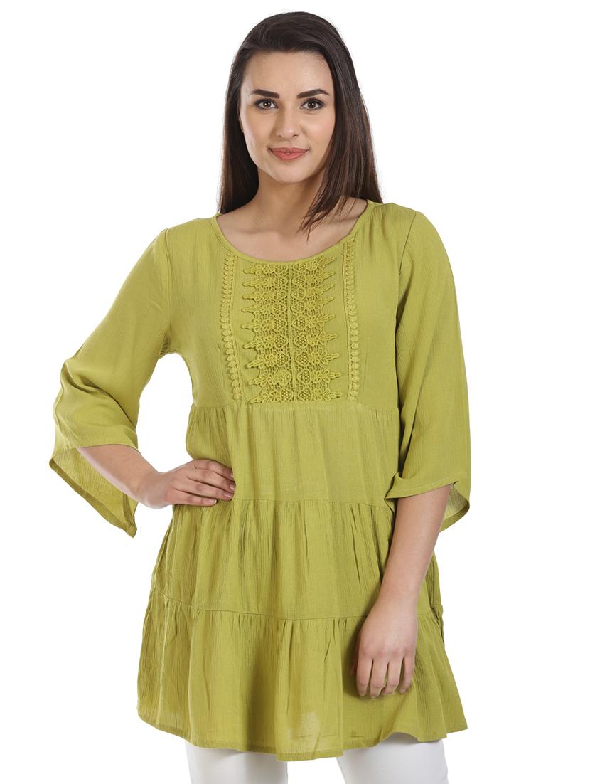 floral lace detail tiered tunic - 16417491 - Zoom Image - 1