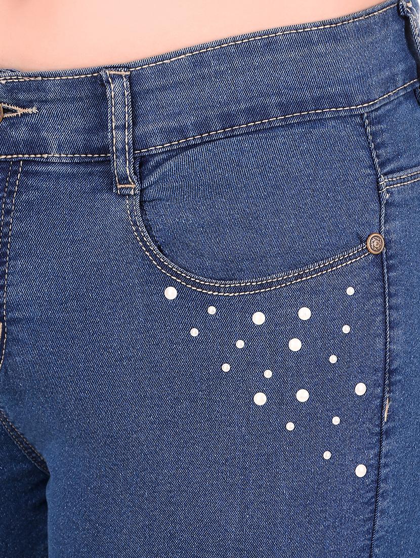 pocket detail dotted print jean - 16417565 - Zoom Image - 5