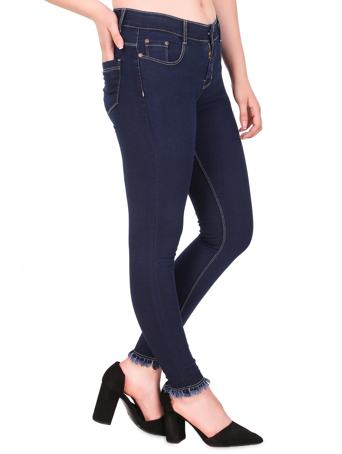 pocket detail fringe hem jeans - 16417566 - Zoom Image - 2