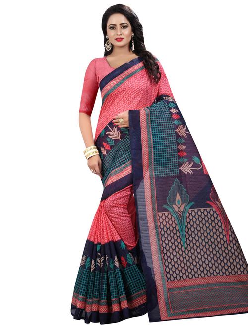 pink art silk bhagalpuri saree with blouse - 16417737 - Standard Image - 1